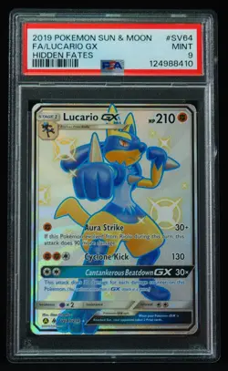 Lucario GX SV64 PSA 9 Hidden Fates Pokemon Card, Multiple Available - Image 4