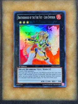 Yugioh Brotherhood of the Fire Fist - Lion Emperor CBLZ-EN099 Super Rare 1st NM - Image 1