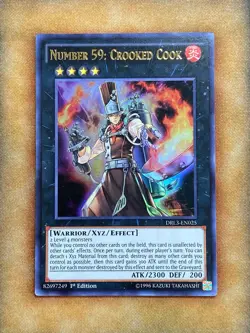 Yugioh Number 59: Crooked Cook DRL3-EN025 Ultra Rare 1st Ed NM - Image 1