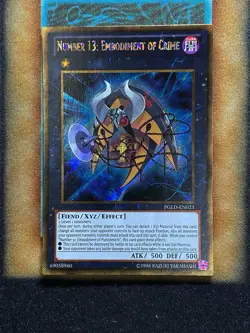 Yugioh Number 13: Embodiment Of Crime PGLD-EN023 Gold Secret Rare NM - Image 1