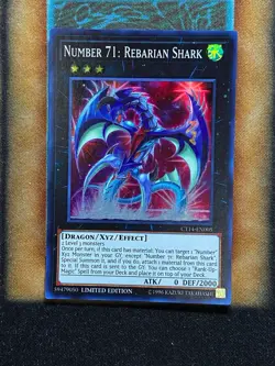 Yugioh Number 71: Rebarian Shark CT14-EN005 Super Rare Limited Edition NM - Image 1