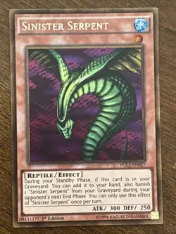 Sinister Serpent PGL2-EN027 Premium Gold: Return of the Bling 1st Gold Rare LP - Image 1