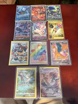 Pokemon TCG (11 Card Lot) Vaporeon Full Art, Urshifu VMax, Charizard, Lucario V - Image 1