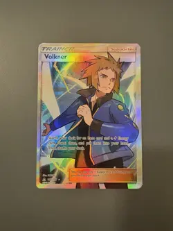 VOLKNER Full Art Ultra Rare 2018 Sun & Moon Ultra Prism Pokemon Card 156/156-NM - Image 1