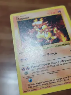 PL 1st edition Pokemon MAGMAR Card BASE Set 36/102 First ed Shadowless - Image 2