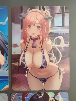 Swimsuit Cow Girl 2 - ACG Anime Girl Doujin Waifu DIY Card - 9 Card Set - Image 4