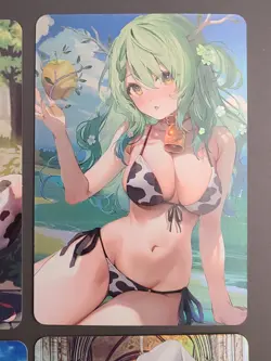 Swimsuit Cow Girl - ACG Anime Girl Doujin Waifu DIY Card - 9 Card Set - Image 4