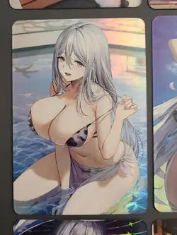 Swimsuit Cow Girl - ACG Anime Girl Doujin Waifu DIY Card - 9 Card Set - Image 5