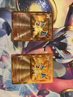 Gold Metal Charizard Card 4/102 Premium Collection (2 Card Bundle) - Image 3