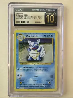 CGC PRISTINE 10 Wartortle CLB 002/034 Pokemon Card LOW POP GRADED - Image 1