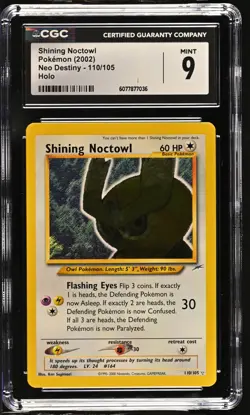 CGC 9 MINT Shining Noctowl 2002 Neo Destiny 110/105 Holo Pokemon Card - Image 1