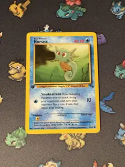 Pokemon Cards Horsea 49/62 Fossil FIRST EDITION WOTC - (NM-) - Image 1