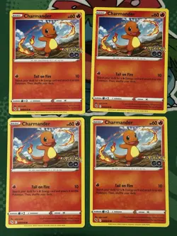 *PLAYSET* 4x Charmander Regular 008/078 Pokemon GO *PACK FRESH* - Image 1