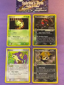 Dark Raticate Ariados + Reverse Holo Rare Ex Team Rocket Returns Pokemon Card - Image 1