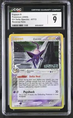 CGC 9 MINT Espeon EX Delta Species 4/113 Reverse Holo STAMPED Pokemon Card - Image 1