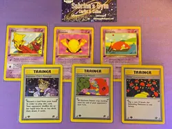 1st Edition Abra Drowzee Slowpoke + Team Rocket Pokemon Card - Image 1