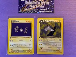 1st Edition Magnemite Dark Magneton Rare Team Rocket 28 60/82 Pokemon Card - Image 1