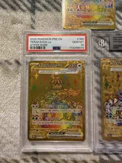 3X Pokemon Terapagos EX Gold Hyper Rare 180/131, 173/142 BGS PSA Raw Package - Image 2