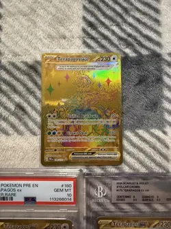 3X Pokemon Terapagos EX Gold Hyper Rare 180/131, 173/142 BGS PSA Raw Package - Image 4