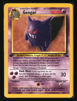 Pokemon GENGAR 20/62 1st Edition Rare Non Holo (1999 Fossil) LP/Light Play - Image 1