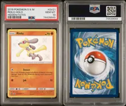 2019 POKEMON SUN & MOON HIDDEN FATES #SV21 RIOLU-HOLO PSA 10 GEM MINT SHINY - Image 3