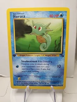 Pokemon TCG Horsea Fossil 49/62 1st Edition 1999-2000 Wizards Base Set Copyright - Image 1