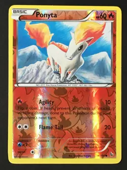 Pokemon TCG Ponyta 14/106 Reverse Holo Common XY Flashfire LP - Image 1