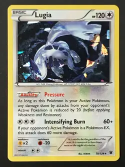Pokemon TCG Lugia Fates Collide 78/124 Exclusive Cracked Ice Holo Rare LP - Image 1