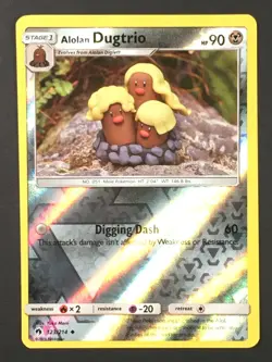 Pokemon Alolan Dugtrio 123/214 Reverse Holo Uncommon SM Lost Thunder MP - Image 1