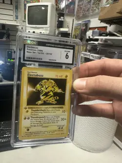 [CGC 6 EX/NM] Electabuzz Base Set Shadowless 1st Edition Rare #20 Pokemon TCG - Image 1