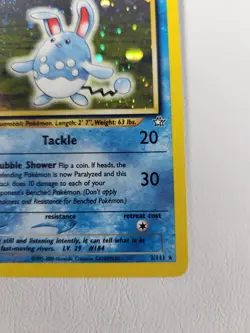 Pokemon Azumarill Neo Genesis Unlimited Holo Rare 2/111 WOTC 2000 - Image 3