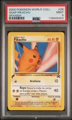 PSA 9 - Snap Pikachu #26 2000 World Collection Promo Spanish - Pokemon - Image 1