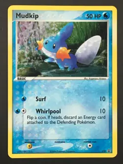 Pokemon TCG Mudkip 018 Black Star Promo Cosmos Holo 2004 LP - Image 1