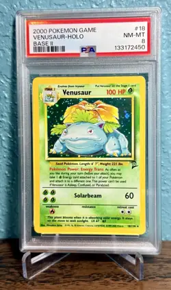 2000 POKEMON BASE SET 2 #18 VENUSAUR-HOLO PSA 8 - Image 1