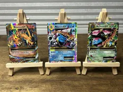 ULTRA RARE Pokemon SET MEGA M BLASTOISE CHARIZARD VENUSAUR EX Evolutions Holo LP - Image 1