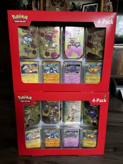 Pokemon TCG Scarlet & Violet 151 Mini Tin 4-Pack, Sealed, Set Of 2 - Image 1