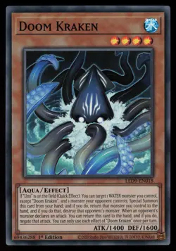 Yugioh Doom Kraken LED9-EN018 1st Edition Super Rare NM - Image 1