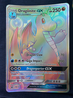 Dragonite GX JUMBO SM156 PROMO Rainbow Oversized Pokemon Card HOLO - Image 1