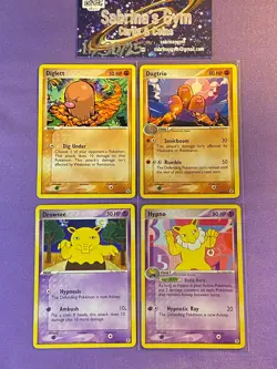 Diglett Dugtrio Drowzee Hypno Rare Ex Fire Red Leaf Green Pokemon Card - Image 1