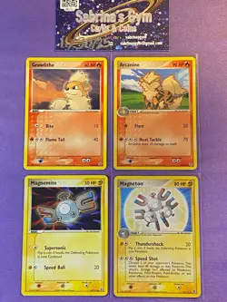 Arcanine Growlithe Magneton Magnemite Rare Ex Fire Red Leaf Green Pokemon Card - Image 1
