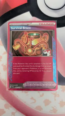 Survival Brace Pokemon Prize Pack Series 6 Promo Pokemon Card NM/LP Stamp - Image 1