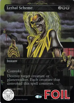 MTG Lethal Scheme (Rainbow) (2187) | NM Foil | Secret Lair Iron Maiden {SLD} - Image 1