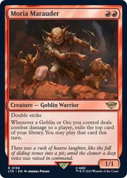 MTG Moria Marauder Lord of the Rings Rare Creature Goblin Warrior NM - Image 2