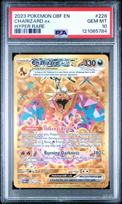 2023 POKEMON OBF EN-OBSIDIAN FLAMES HYPER RARE #228 CHARIZARD EX PSA 10 - Image 1