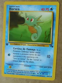 Horsea 49/62 Common Non-Holo Portuguese 1st Edition Fossil Set Pokemon LP - Image 1