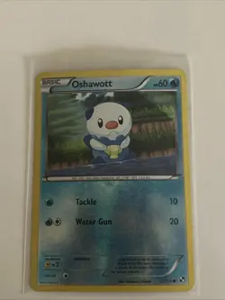 Pokemon TCG Oshawott Black and White 27/114 Reverse Holo Common LP - Image 1