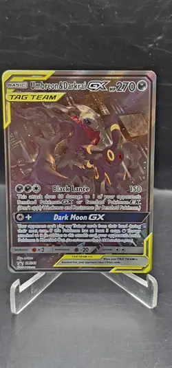 Pokemon TCG Sun & Moon Promo Umbreon & Darkrai GX SM241 TAG TEAM EXCELLENT - Image 1