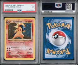 2000 Neo Genesis Typhlosion Holo Rare 17/111 Pokemon English PSA 7 NM - Image 3