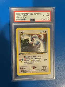 2000 POKEMON NEO GENESIS 1ST ED #9 LUGIA-HOLO PSA 6 - Image 4