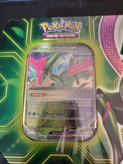 Pokemon TCG Trading Card Games Paradox Destinies Iron Leaves ex Tin New Sealed - Image 2